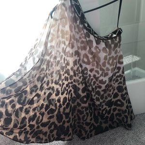 Bebe one shoulder leopard dress XXS